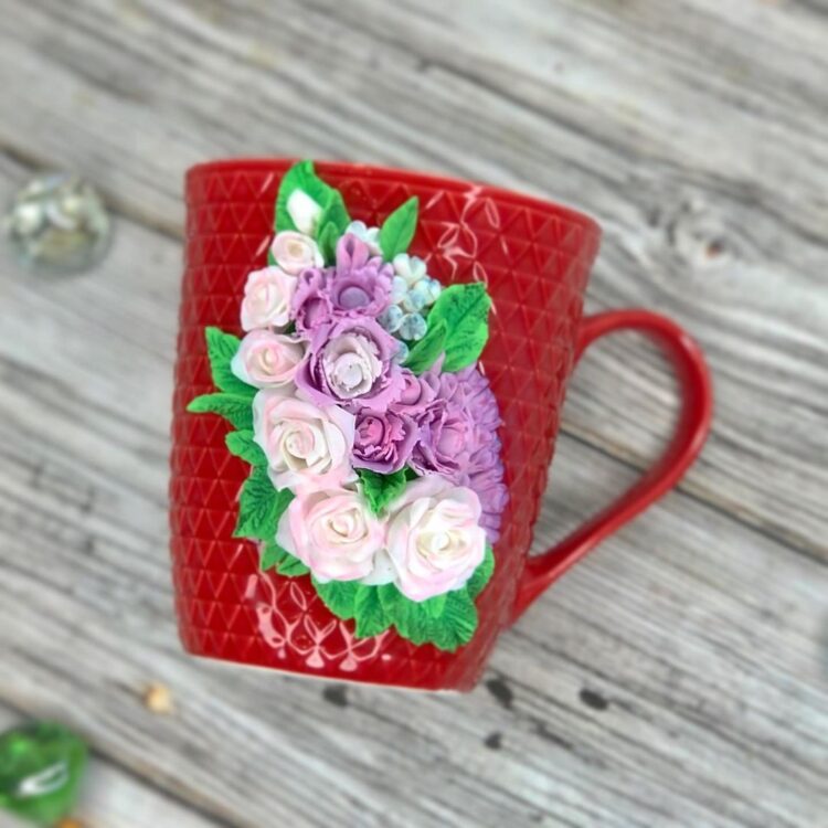 Ideas for polymer clay cup decor