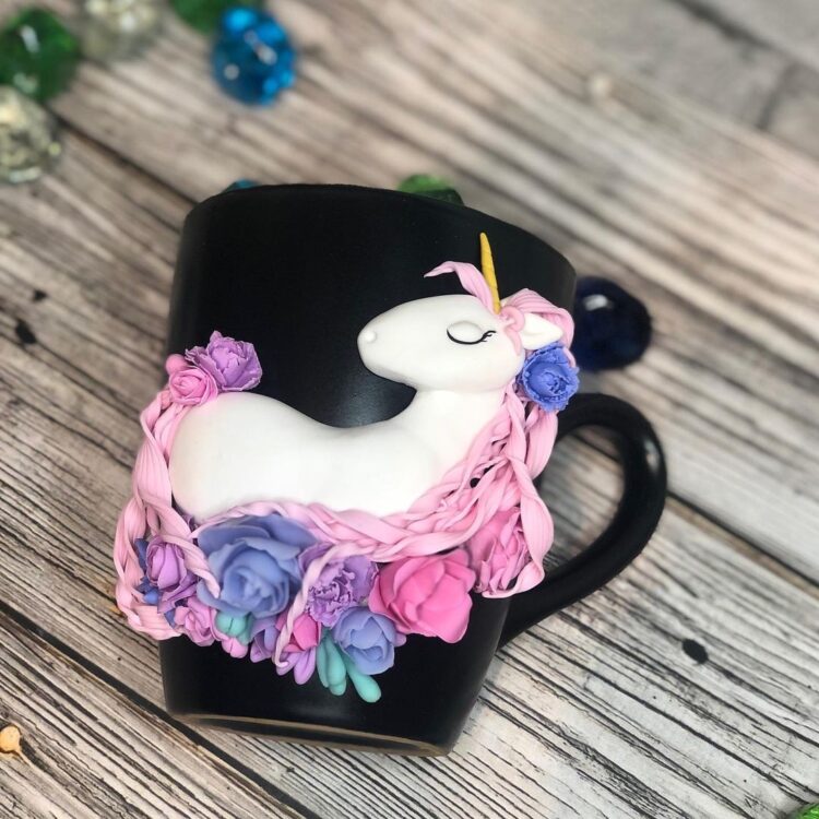 Polymer clay cup . ideas for creativity from watering measuring